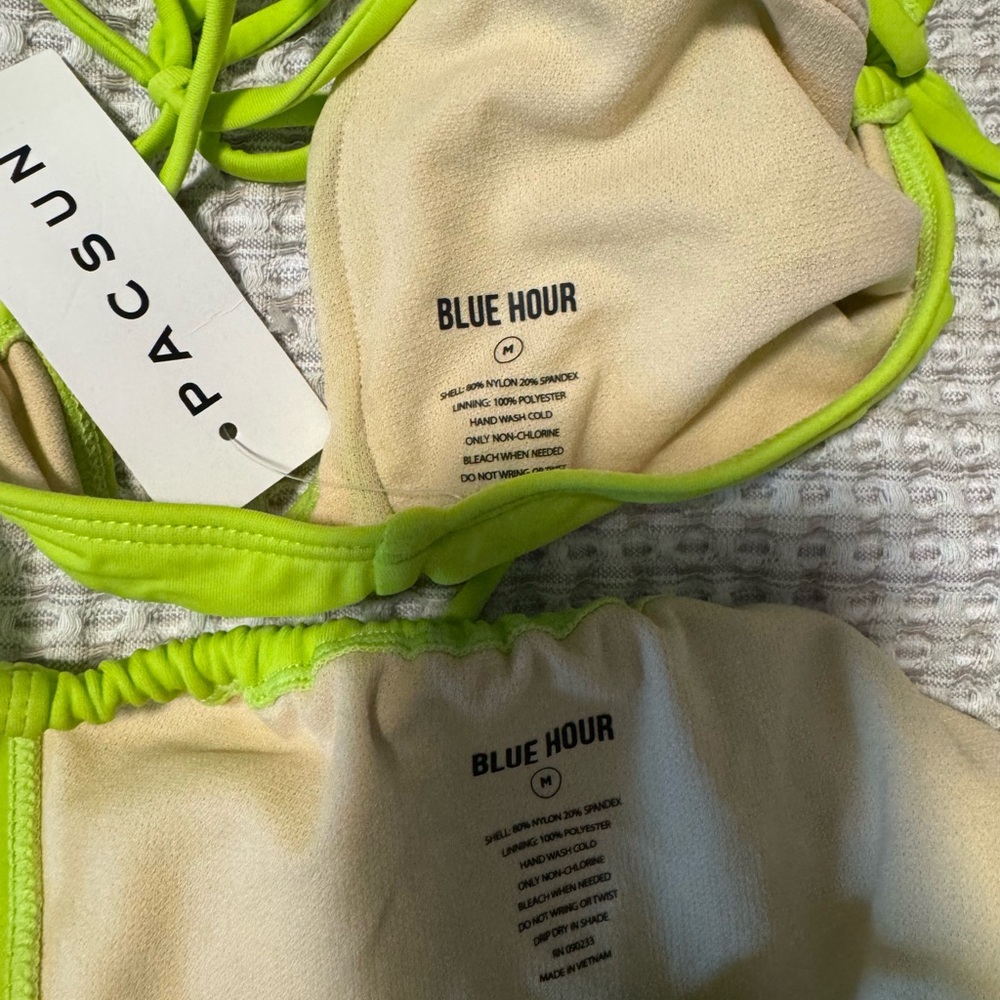 PacSun Neon Lime Green Strappy Bikini Set - Picture 2 of 2